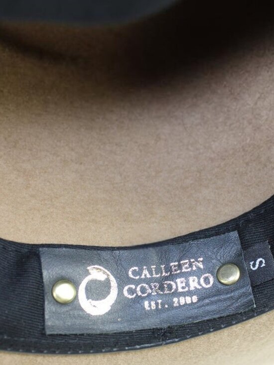 Calleen Codero Camel Pinched Crown Wide Brim Wool Blend Felt Rancher Fedora Hat main image 8